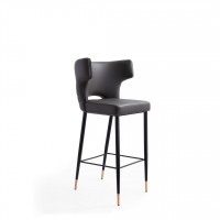 Manhattan Comfort BS011-GY Holguin 41.34 in. Grey, Black and Gold Wooden Barstool